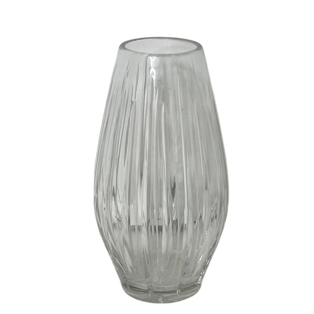 Vintage Hand Cut Clear 24% PbO Lead Crystal Vase 10" Made in Poland